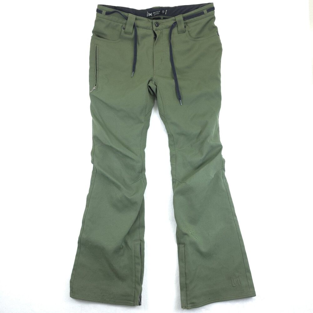 L1 Premium Goods Ski Snowboard Stacked Pants Green Womens 34 Large Skinny Fit